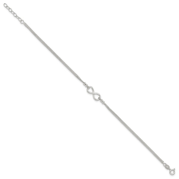 Sterling Silver 10-inch Infinity Anklet