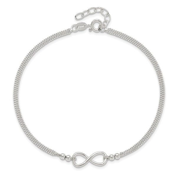 Sterling Silver 10-inch Infinity Anklet