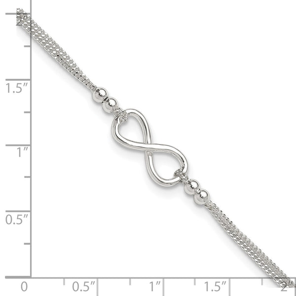 Sterling Silver 10-inch Infinity Anklet