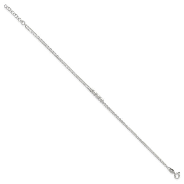 Sterling Silver 10-inch 2-Strand Anklet