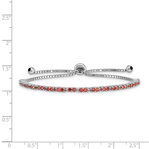 Sterling Silver Cubic Zirconia Bolo Birthstone Bracelet