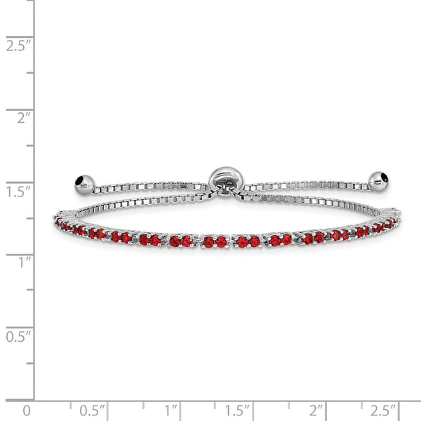 Sterling Silver Cubic Zirconia Bolo Birthstone Bracelet