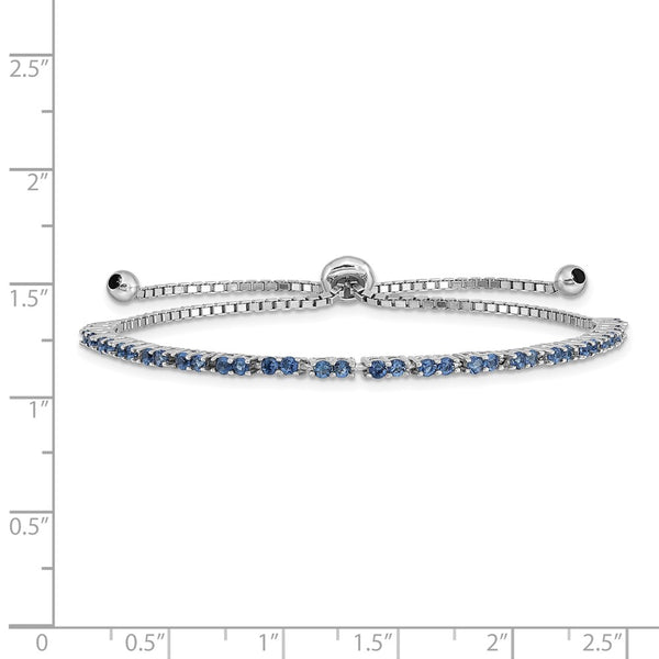 Sterling Silver Cubic Zirconia Bolo Birthstone Bracelet