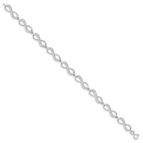 Sterling Silver Cubic Zirconia 7-inch Infinity Bracelet