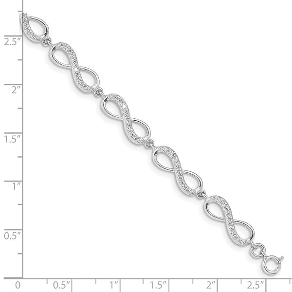 Sterling Silver Cubic Zirconia 7-inch Infinity Bracelet