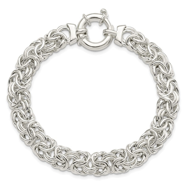 Sterling Silver 8-inch 10MM Byzantine Bracelet