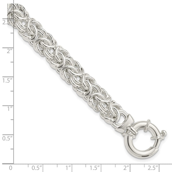 Sterling Silver 8-inch 10MM Byzantine Bracelet