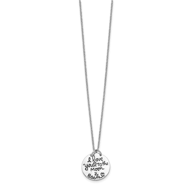 Sterling Silver 18MM 18-inch I Love You To The Moon And Back Necklace