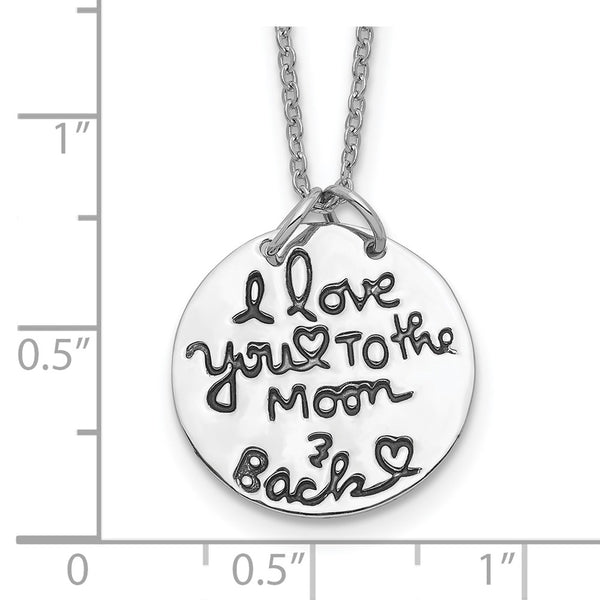 Sterling Silver 18MM 18-inch I Love You To The Moon And Back Necklace