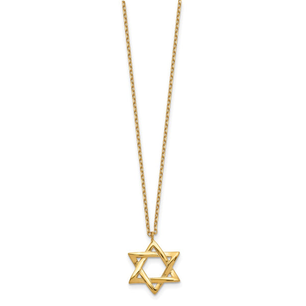 Gold Plated Sterling Silver 16.5-inch Star Of David Necklace