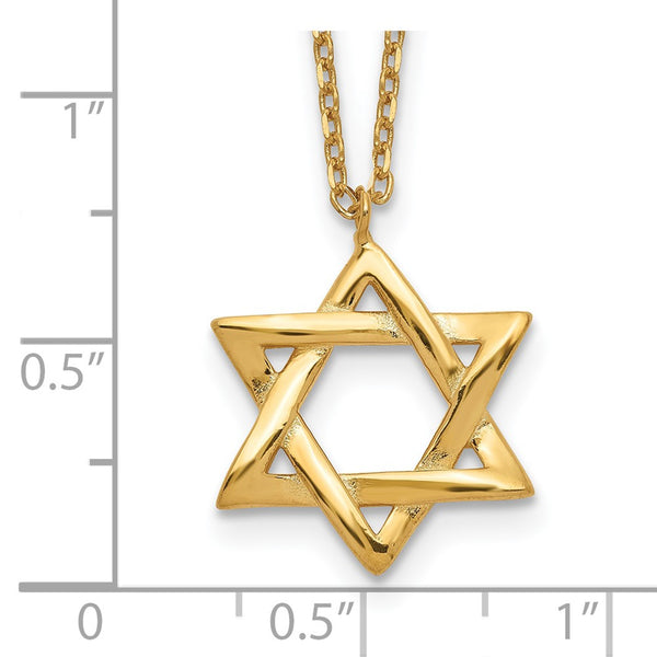 Gold Plated Sterling Silver 16.5-inch Star Of David Necklace