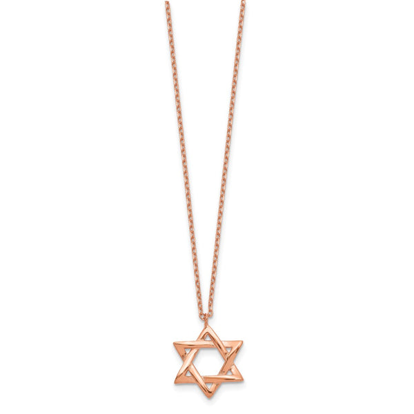 Rose Gold Plated Sterling Silver 16.5-inch Star Of David Necklace