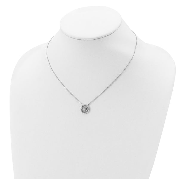 Sterling Silver Cubic Zirconia 19-inch Evil Eye Necklace