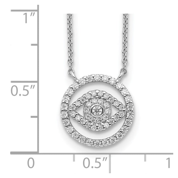 Sterling Silver Cubic Zirconia 19-inch Evil Eye Necklace