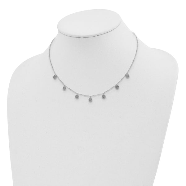 Sterling Silver Cubic Zirconia 16-inch Fashion Choker Necklace