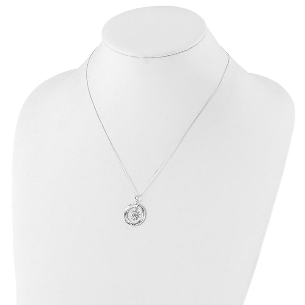 Sterling Silver Crystal 18-inch 19MM You Are My Sunshine Necklace