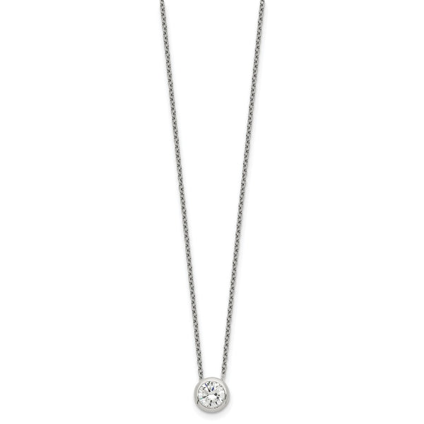 Sterling Silver Cubic Zirconia 16-inch 8MM Necklace