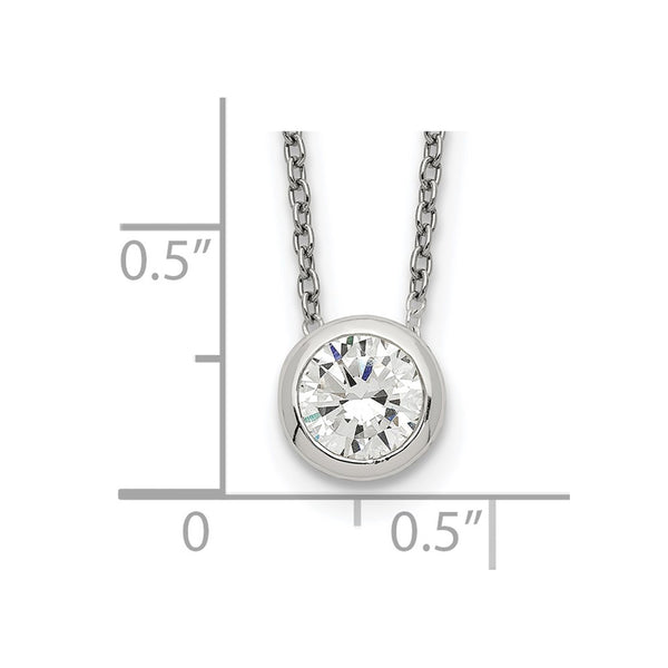 Sterling Silver Cubic Zirconia 16-inch 8MM Necklace