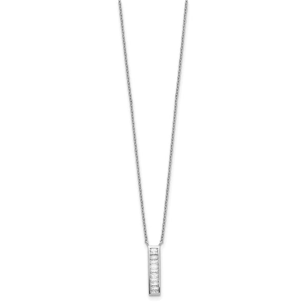 Sterling Silver Cubic Zirconia 17.5-inch Fashion Necklace