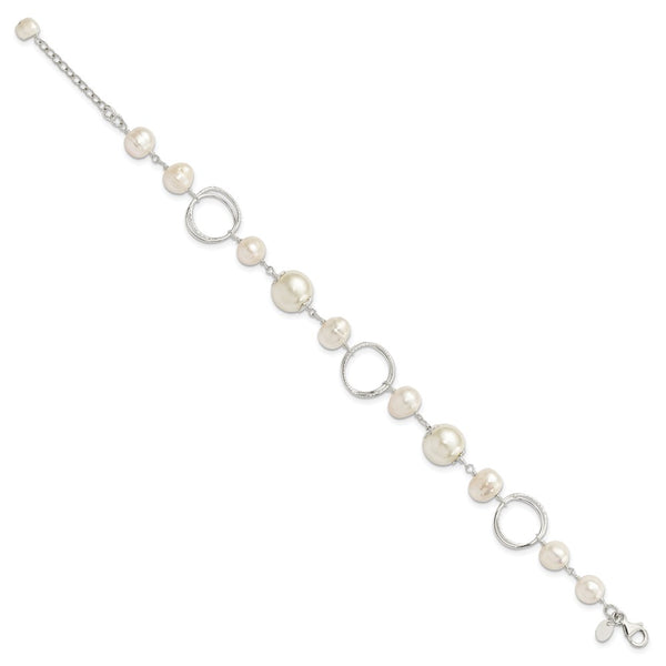 Sterling Silver Pearl 8.5-inch Lobster Clasp Bracelet