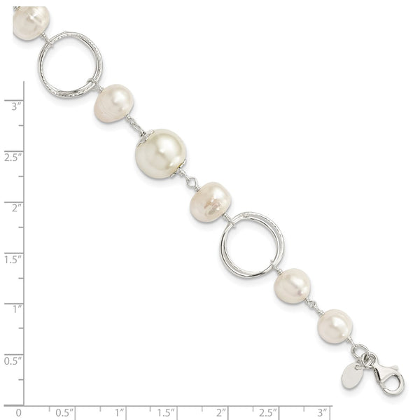 Sterling Silver Pearl 8.5-inch Lobster Clasp Bracelet