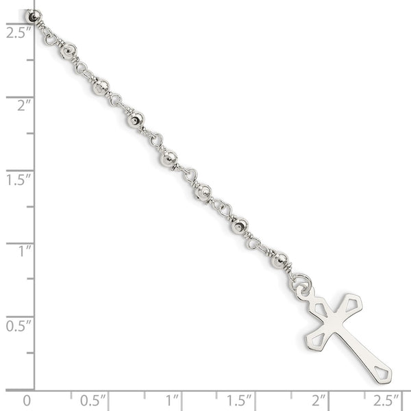 Sterling Silver 7.5-inch Rosary Bracelet