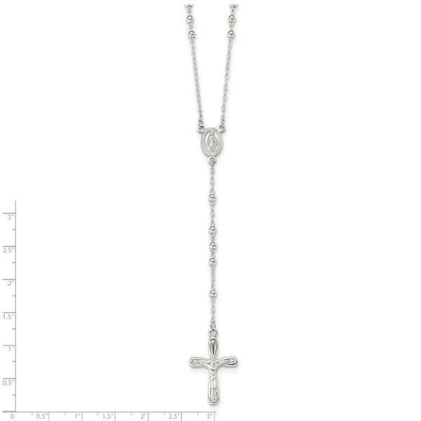 Sterling Silver 18-inch Rosary Necklace