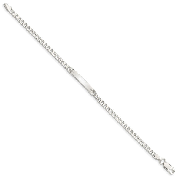 Sterling Silver 8-inch 3MM Lobster Clasp Curb ID Bracelet