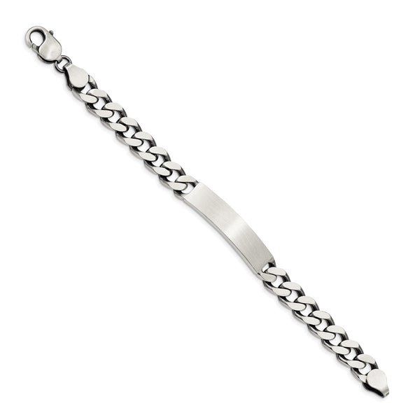 Sterling Silver 8-inch 8MM Lobster Clasp Curb ID Bracelet