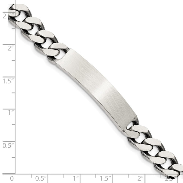 Sterling Silver 7-inch 8MM Lobster Clasp Curb ID Bracelet