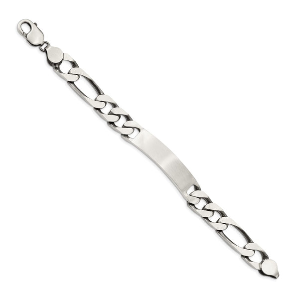 Sterling Silver 8.5-inch 10MM Lobster Clasp Figaro ID Bracelet