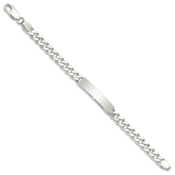 Sterling Silver 8-inch 8MM Lobster Clasp Curb ID Bracelet