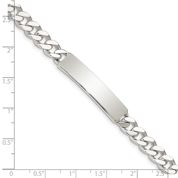 Sterling Silver 8-inch 8MM Lobster Clasp Curb ID Bracelet