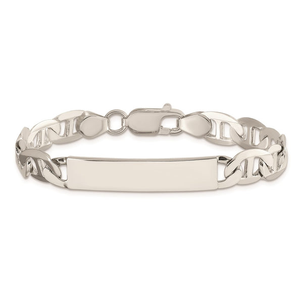 Sterling Silver 7-inch 8MM Lobster Clasp Anchor Link ID Bracelet