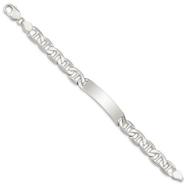 Sterling Silver 7.5-inch 10MM Lobster Clasp Anchor Link ID Bracelet