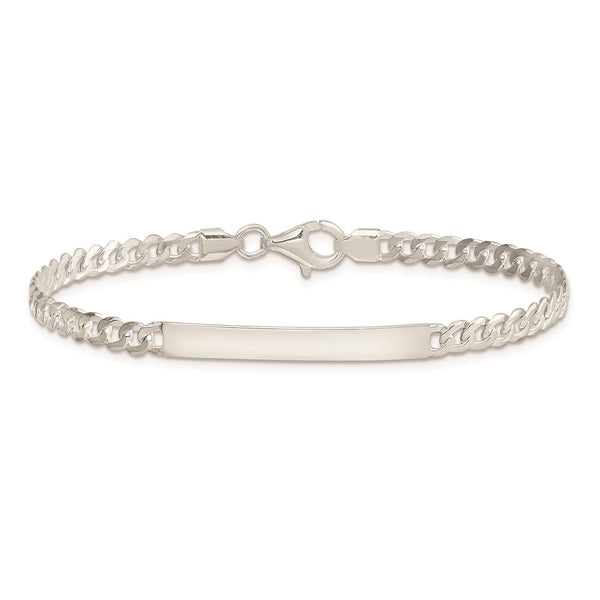 Sterling Silver 7.5-inch 4MM Lobster Clasp Curb ID Bracelet