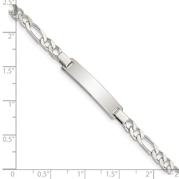 Sterling Silver 6-inch 6MM Childrens Lobster Clasp Figaro ID Bracelet