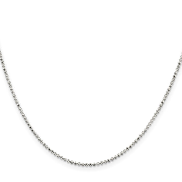 Sterling Silver 22-inch 1.5MM Beaded Chain