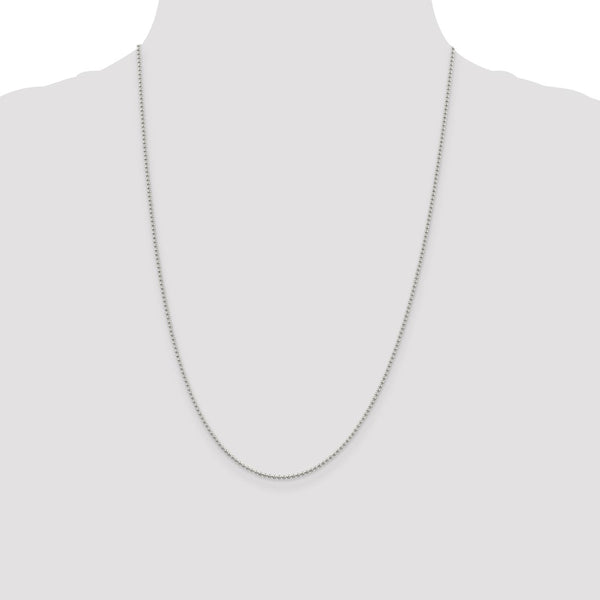 Sterling Silver 24-inch 1.5MM Beaded Chain