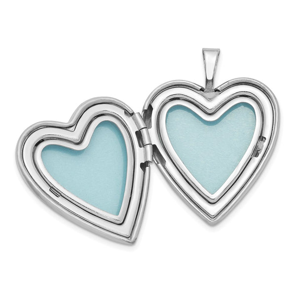 Sterling Silver 18-inch 20MM Butterfly Heart Locket Necklace