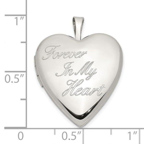 Engravable Sterling Silver Heart Locket Forever In My Heart Pendant