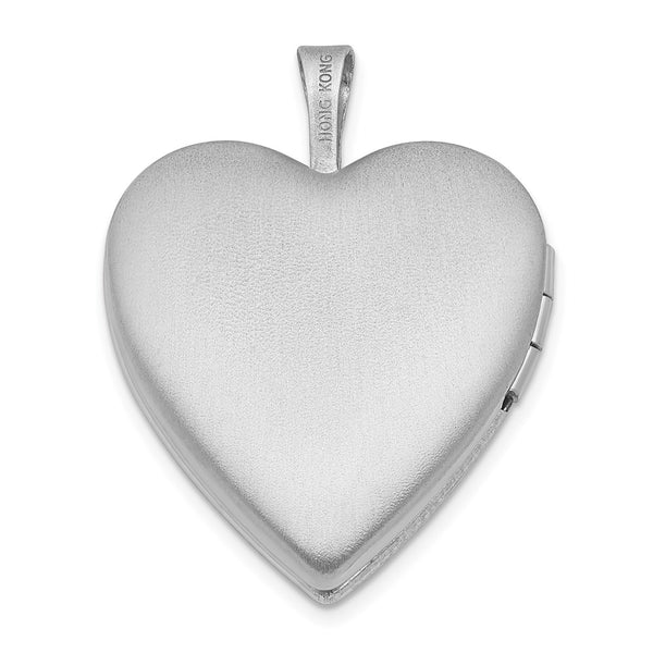 Sterling Silver 21MM Angel Heart Locket Pendant. Chain Not Included