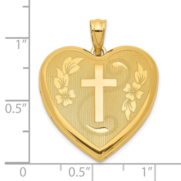 Gold Plated Sterling Silver Cross Heart Locket Ash Holder Pendant. Chain Not Included