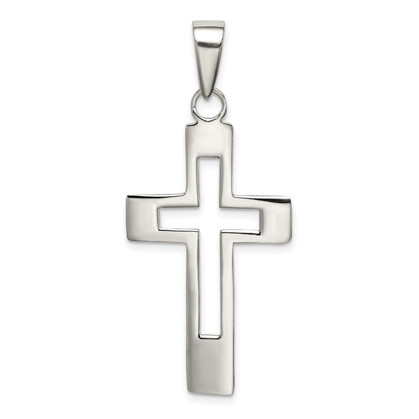 Sterling Silver 48X21MM Cross Pendant. Chain Not Included