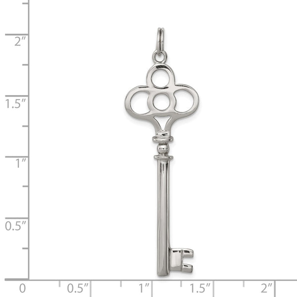 Sterling Silver 52X16MM Key Pendant. Chain Not Included