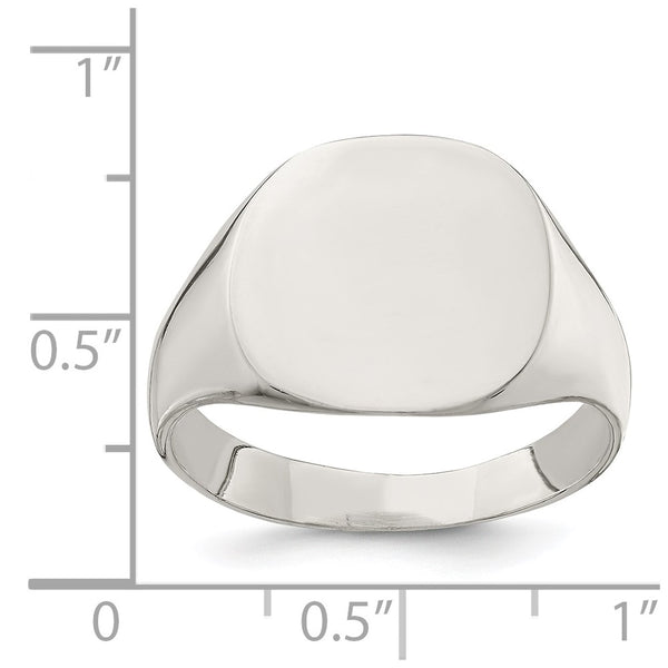 Sterling Silver 14x15mm Closed Back Signet Ring