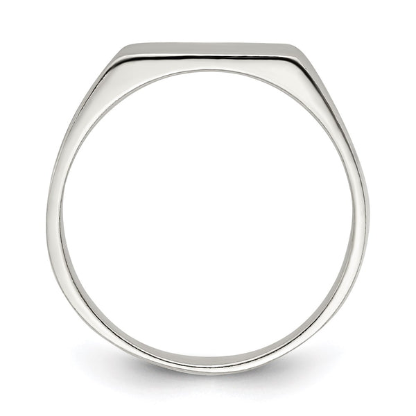 Sterling Silver 9X11MM Closed Back Signet Ring; Size 7