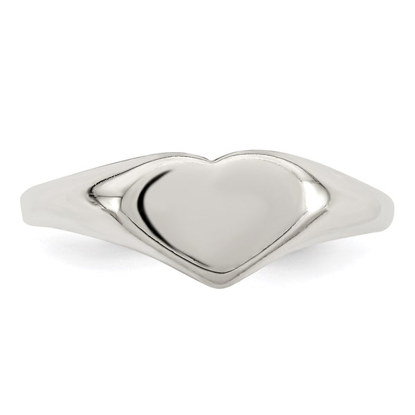 Sterling Silver Heart Signet Ring