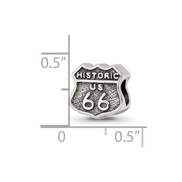 Sterling Silver Reflections Route 66 Bead