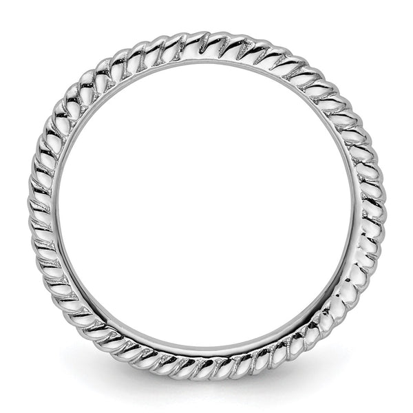 Sterling Silver Stackable Expressions Rhodium Twisted Ring